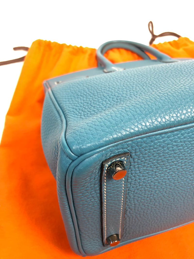 Hermes 28 HAC Birkin Bag Bleu Jean Togo Palladium Hardware