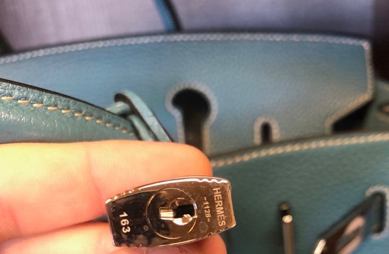 Hermes 28 HAC Birkin Bag Bleu Jean Togo Palladium Hardware