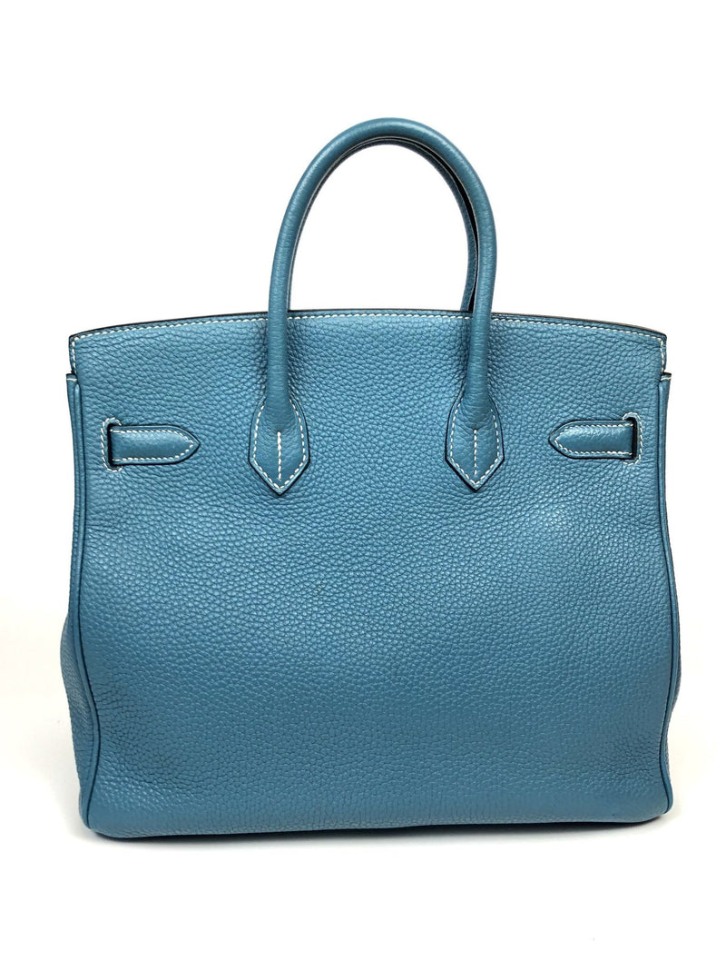 Hermes 28 HAC Birkin Bag Bleu Jean Togo Palladium Hardware