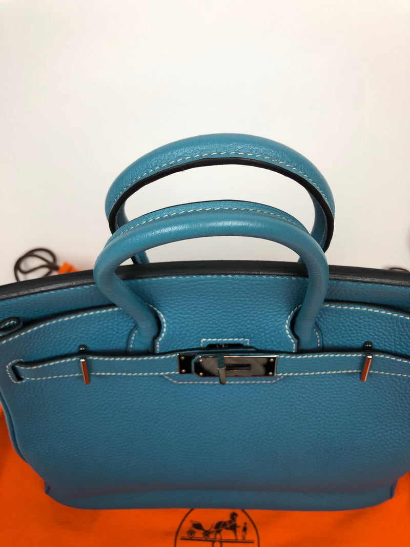 Hermès Birkin 40 HAC Gris Wool Blue Togo PHW Bag