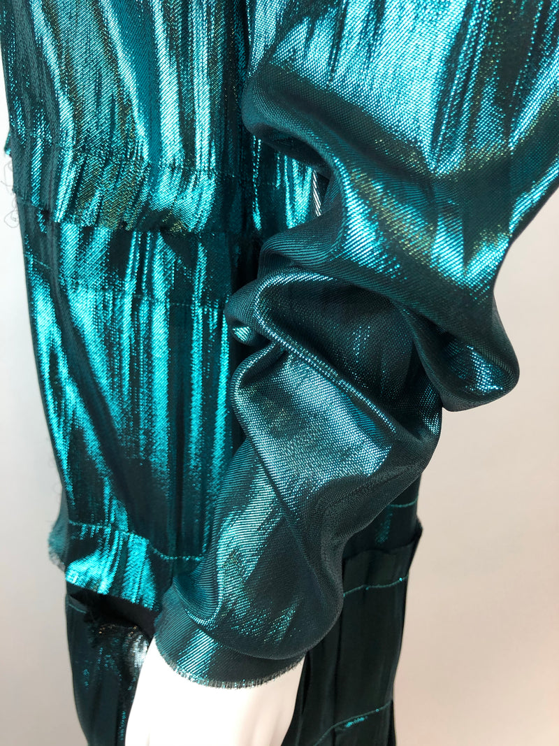 Lanvin Runway Spring/Summer 2014 Metallic Teal Dress Size 40