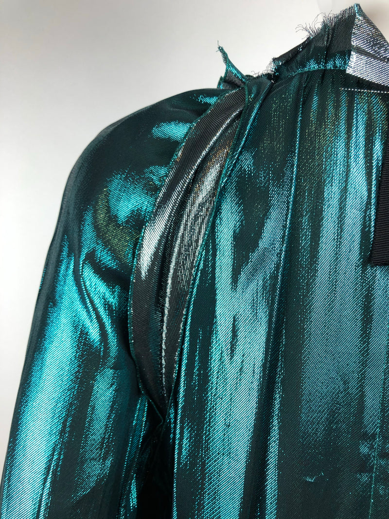 Lanvin Runway Spring/Summer 2014 Metallic Teal Dress Size 40
