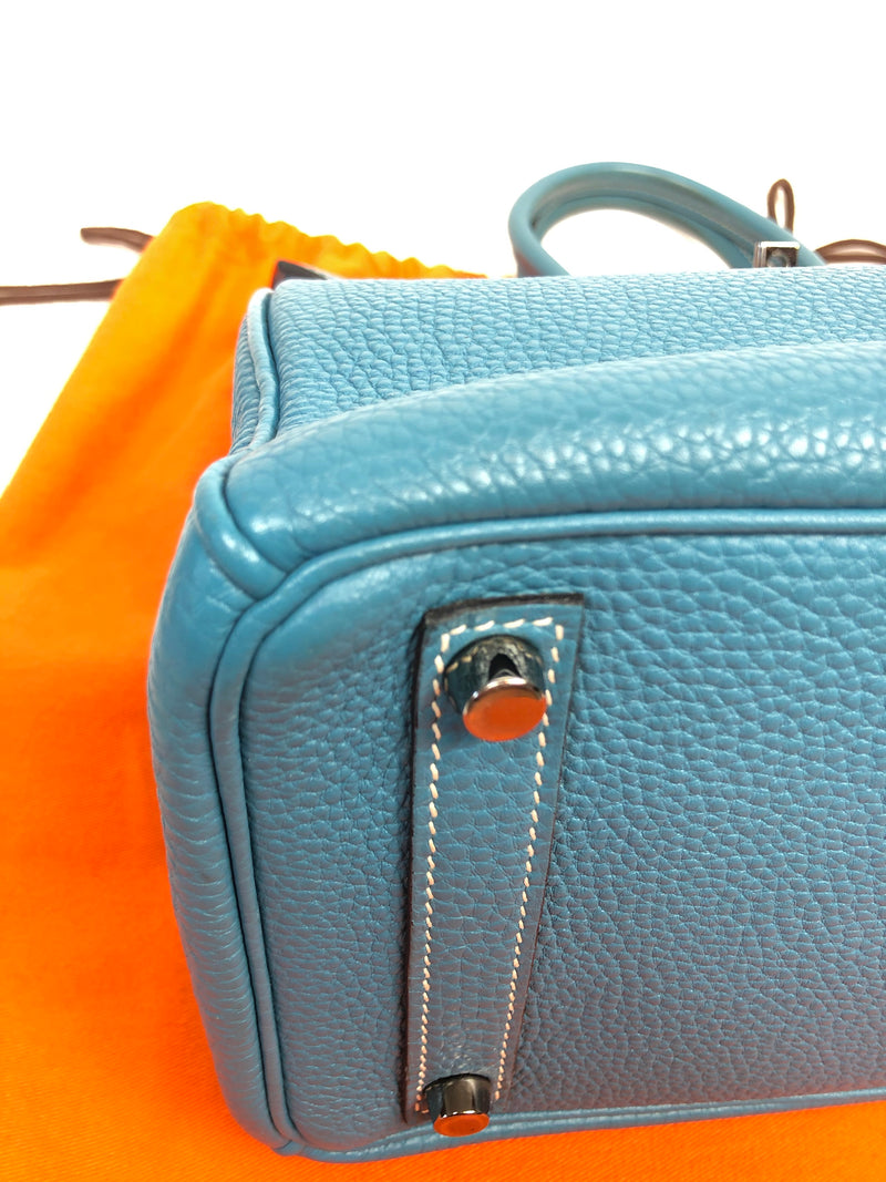 Hermes 28 HAC Birkin Bag Bleu Jean Togo Palladium Hardware