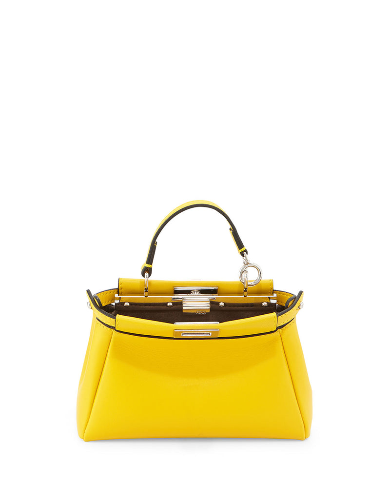 Fendi Peekaboo Micro Satchel Bag, Yellow NWT